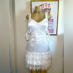 White Bridal Lace Dress with Big Bow 🎀